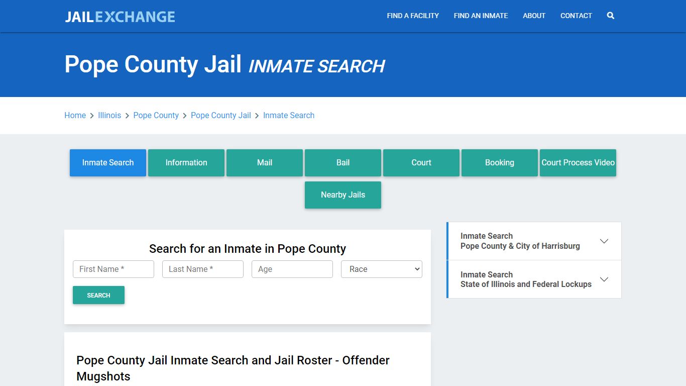 Pope County Jail, IL Inmate Search: Roster & Mugshots - Jail Exchange