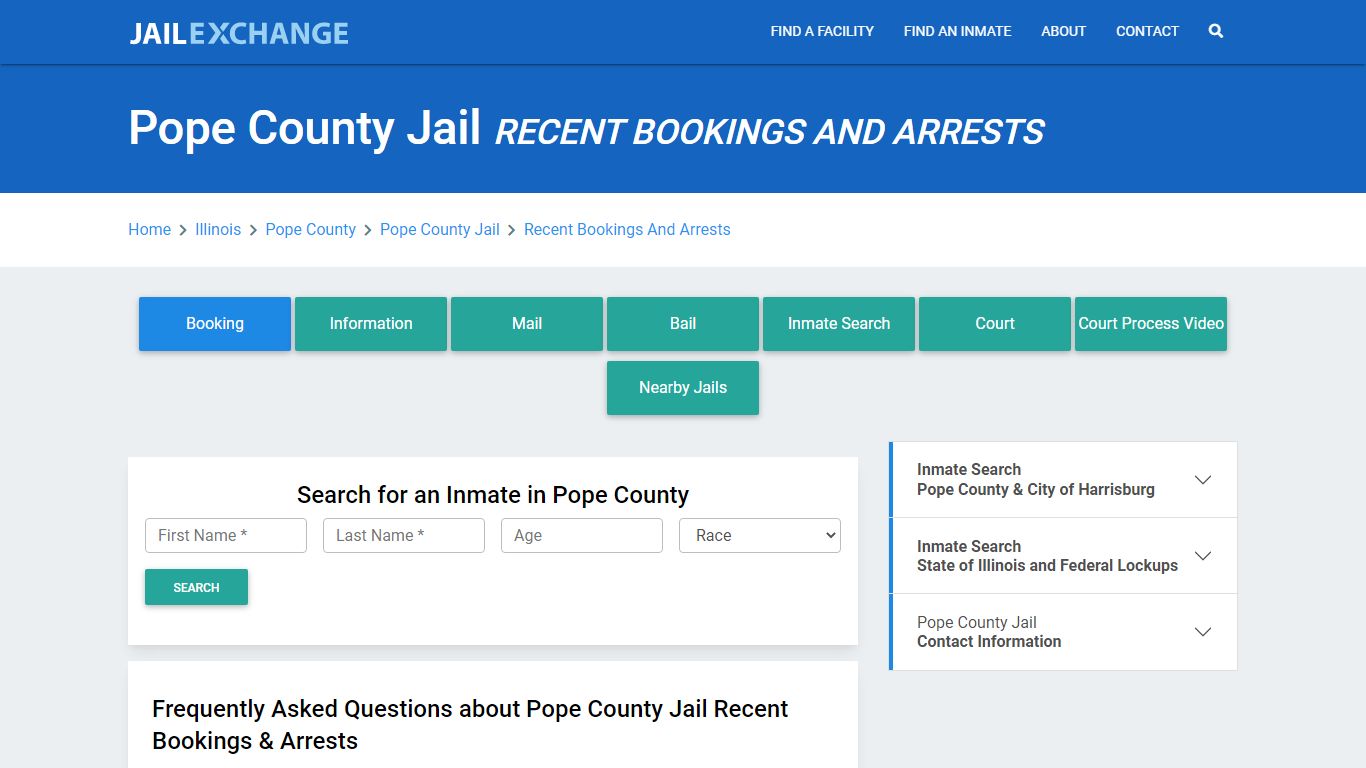 Pope County Jail IL Recent Arrests and Bookings - Jail Exchange