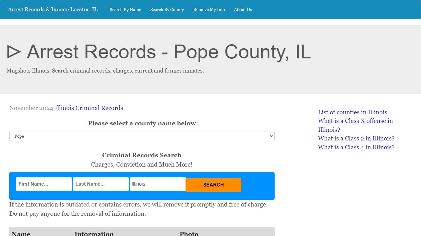 ᐅ Arrest Records - Pope County, IL - Illinois Prison Talk