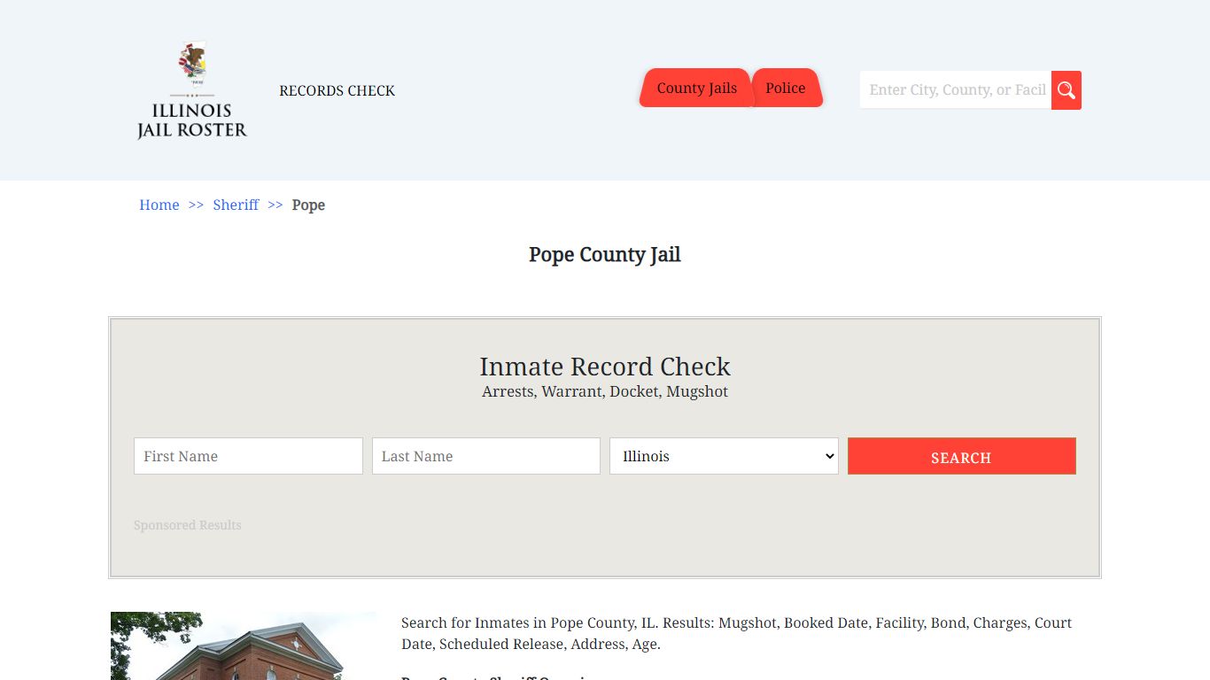 Pope County Jail - Jail Roster Search